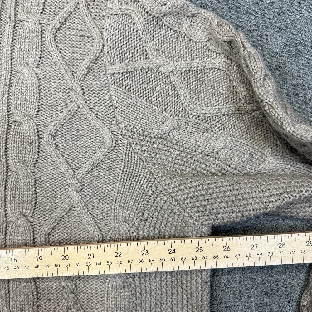 Lucky Brand Wool Blend Sweater Mens XXL Cable Knit Crewneck Fisherman Tan‎
